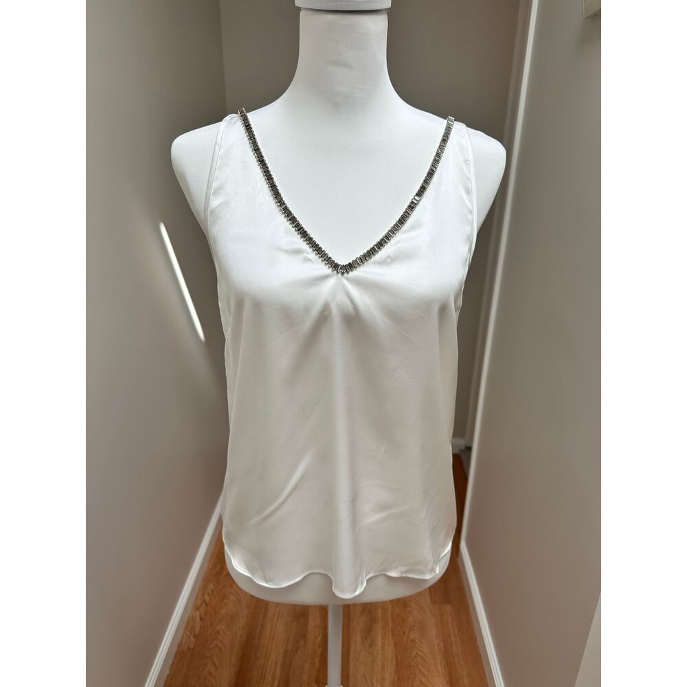 Generation Love Marian Crystal Trim Tank White size XS